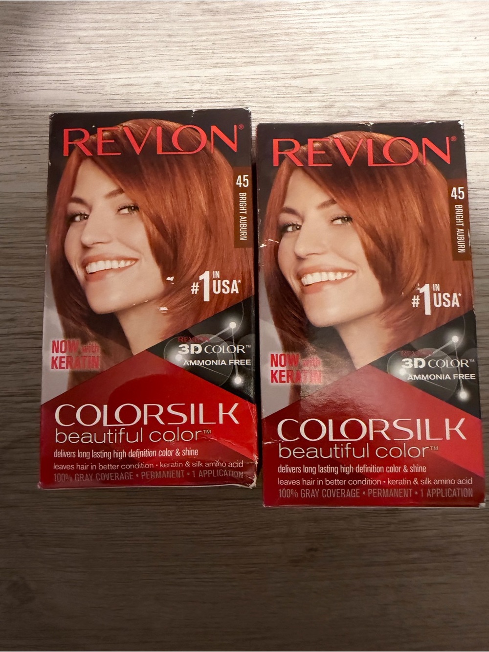 Revlon Colorsilk Hair Color 45 Bright Auburn - Rich Auburn Red 2 pack